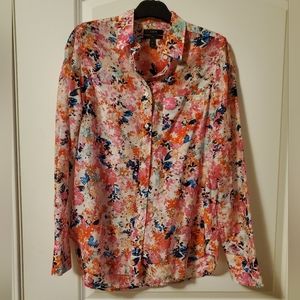 J Crew floral button down blouse